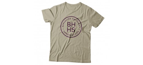Apparel - Berkshire Hathaway T-Shirt Tan with Full Front Circle Logo