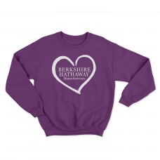 Apparel - Berkshire Hathaway Crewneck Sweatshirt Purple with Heart Logo