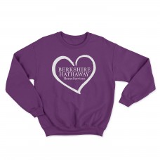 Apparel - Berkshire Hathaway Crewneck Sweatshirt Purple with Heart Logo Apparel - Berkshire Hathaway Crewneck Sweatshirt Purple with Heart Logo