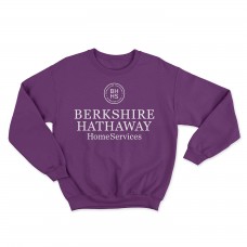 Apparel - Berkshire Hathaway Crewneck Sweatshirt Purple with Full Front Standard Logo