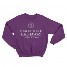 Apparel - Berkshire Hathaway Crewneck Sweatshirt Purple with Full Front Standard Logo Apparel - Berkshire Hathaway Crewneck Sweatshirt Purple with Full Front Standard Logo
