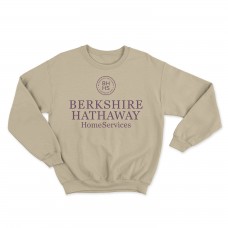 Apparel - Berkshire Hathaway Crewneck Sweatshirt Sand with Full Front Standard Logo
