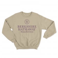 Apparel - Berkshire Hathaway Crewneck Sweatshirt Sand with Full Front Standard Logo Apparel - Berkshire Hathaway Crewneck Sweatshirt Sand with Full Front Standard Logo