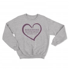 Apparel - Berkshire Hathaway Crewneck Sweatshirt Sport Grey with Heart Logo Apparel - Berkshire Hathaway Crewneck Sweatshirt Sport Grey with Heart Logo