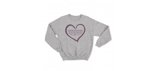 Apparel - Berkshire Hathaway Crewneck Sweatshirt Sport Grey with Heart Logo