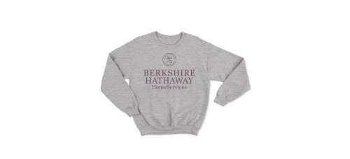 Apparel - Berkshire Hathaway Crewneck Sweatshirt Sport Grey with Full Front Standard Logo