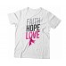 Apparel - Breast Cancer Faith Hope Love with Hanging Ribbon T-Shirt