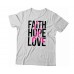 Apparel - Breast Cancer Faith Hope Love with Inner Ribbon T-Shirt