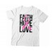 Apparel - Breast Cancer Faith Hope Love with Inner Ribbon T-Shirt