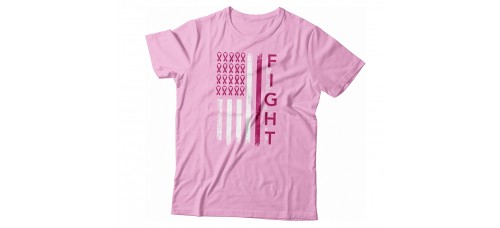 Apparel - Breast Cancer Flag Fight T-Shirt