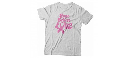 Apparel - Breast Cancer Hope Believe Love T-Shirt