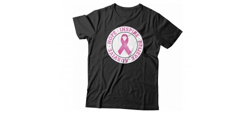 Apparel - Breast Cancer Survive Hope Inspire Believe in Circle T-Shirt