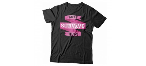 Apparel - Breast Cancer Inspire Survive Believe T-Shirt