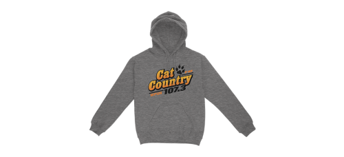 Apparel - Cat Country Hoodie Dark Heather with Full Front Logo and Back Shoulder Paw Print