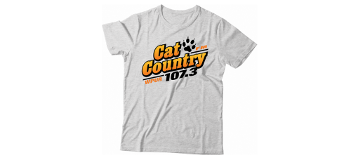 Apparel - Cat Country T-Shirt Ash with Full Front Logo and Back Shoulder Paw Print