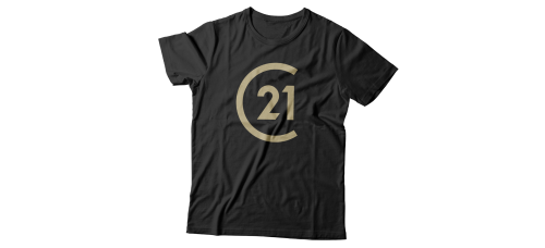 Apparel - Century 21 T-Shirt Black with Full Front Logo