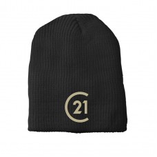 Apparel - Century 21 Beanie Uncuffed Black with Embroidered Logo