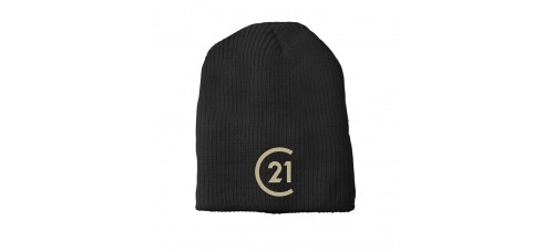 Apparel - Century 21 Beanie Uncuffed Black with Embroidered Logo