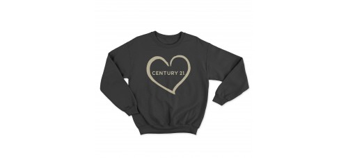 Apparel - Century 21 Crewneck Sweatshirt Black with Gold Heart Logo