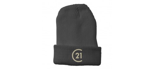Apparel - Century 21 Beanie Cuffed Gray with Embroidered Logo
