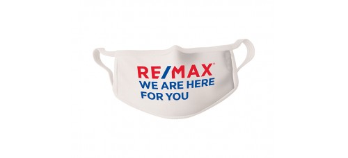 COVID-19 Face Mask RE/MAX WE ARE HERE FOR YOU - Sold in packages of 5 masks per package