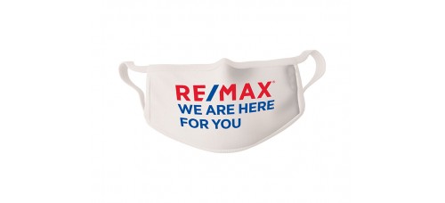 COVID-19 Face Mask RE/MAX WE ARE HERE FOR YOU - Sold in packages of 5 masks per package COVID-19 Face Mask RE/MAX WE ARE HERE FOR YOU - Sold in packages of 5 masks per package