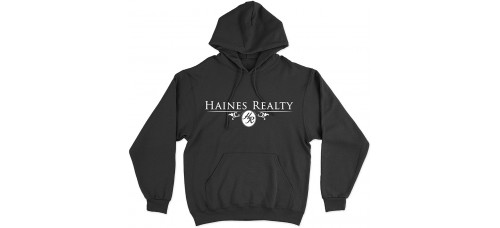 Apparel - Haines Realty Hoodie Black with Full Front Logo