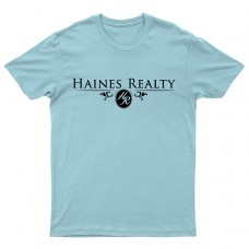 Apparel - Haines Realty T-Shirt Light Blue with Full Front Logo Apparel - Haines Realty T-Shirt Light Blue with Full Front Logo