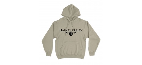 Apparel - Haines Realty Hoodie Sand with Full Front Logo