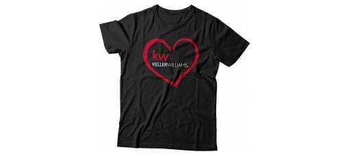 Apparel - Keller Williams T-Shirt Black with Full Front Heart Logo