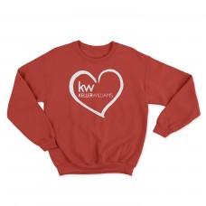 Apparel - Keller Williams Crewneck Sweatshirt Red with Full Front Heart Logo