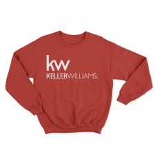 Apparel - Keller Williams Crewneck Sweatshirt Red with Full Front KW Logo