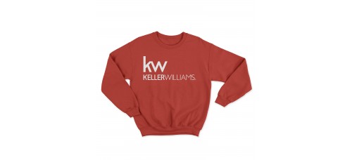 Apparel - Keller Williams Crewneck Sweatshirt Red with Full Front KW Logo