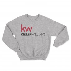 Apparel - Keller Williams Crewneck Sweatshirt Sport Grey with Full Front KW Logo