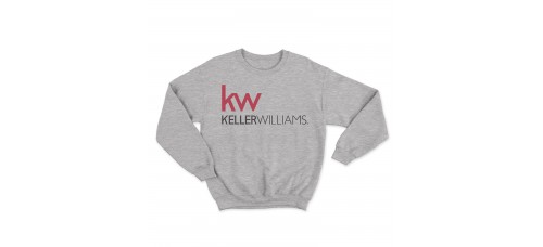Apparel - Keller Williams Crewneck Sweatshirt Sport Grey with Full Front KW Logo