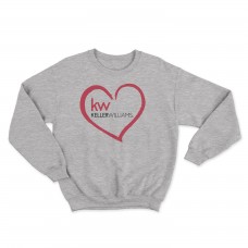 Apparel - Keller Williams Crewneck Sweatshirt Sport Grey with Full Front Heart Logo