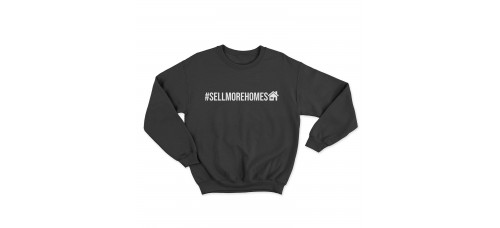 Apparel - Real Estate Crewneck Sweatshirt Black with # Sell More Homes