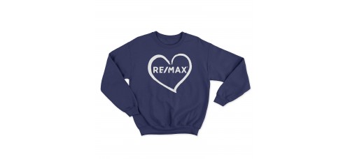 Apparel - RE/MAX Crewneck Sweatshirt Navy with White Heart