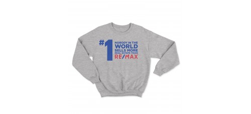 Apparel - RE/MAX Crewneck Sweatshirt Sport Grey with #1 Logo