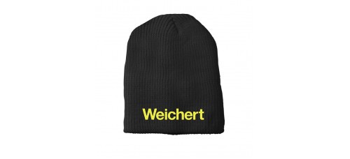 Apparel - Weichert Beanie Uncuffed Black with Embroidered Logo