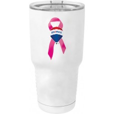 Promotional Product - RE/MAX Breast Cancer Awareness 30 oz Metal Travel Tumbler with Clear Lid