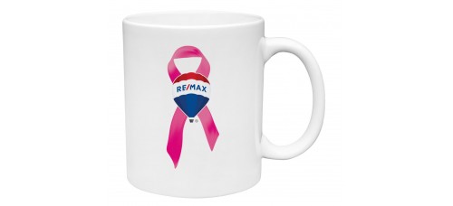 Promotional Product - RE/MAX Breast Cancer Awareness 11 oz White Ceramic Coffee Mug