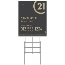 Century 21 Yard Sign - 30x24 - 6mm or 10mm Coroplastic Standard Sign w/36" Galvanized Frame PACKAGE DEAL w/FREE SHIPPING