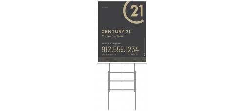 Century 21 Yard Sign - 30x24 - 6mm or 10mm Coroplastic Standard Sign w/36" Galvanized Frame PACKAGE DEAL w/FREE SHIPPING