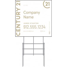 Century 21 Yard Sign - 24x24 - 6mm or 10mm Coroplastic Standard Sign w/36" Galvanized Frame PACKAGE DEAL w/FREE SHIPPING