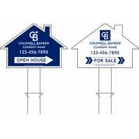 Coldwell Banker Directional - Custom 15x23x6mm Coroplastic House Shape with Double Sided Print