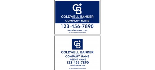 Coldwell Banker Yard Sign - 18x24x.040 Aluminum Yard Sign FREE SHIPPING Package - 6 Signs Total