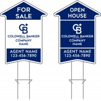Coldwell Banker Directional - Custom 23x17x6mm Coroplastic Arrow Shape - Single Sided Only