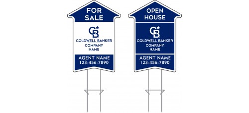 Coldwell Banker Directional - Custom 23x17x6mm Coroplastic Arrow Shape - Single Sided Only