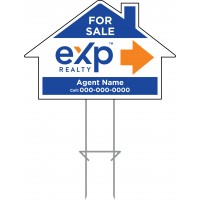 EXP Directional - Custom 15x23x4mm Coroplastic House Shape with Double Sided Print